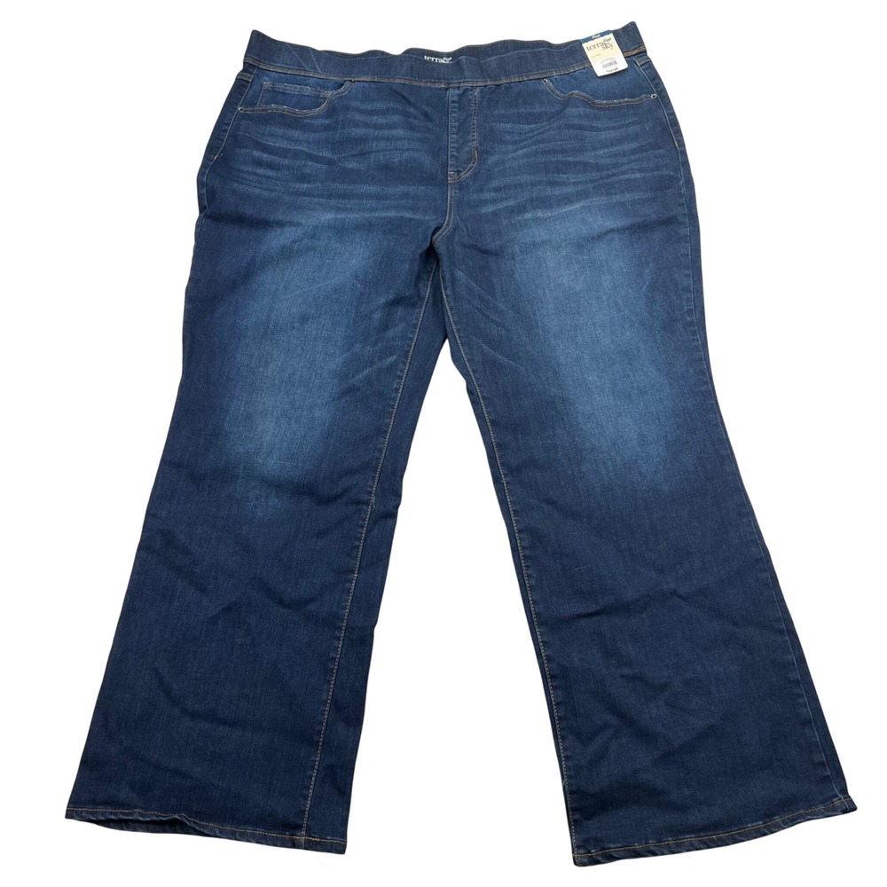 Terra & Sky Pull On Bootcut Jeans Womens 3X 24W-26W High Rise Stretch NEW